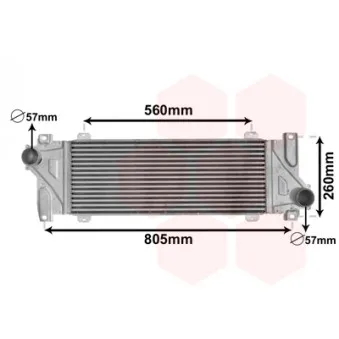 Intercooler, échangeur VAN WEZEL 30004448