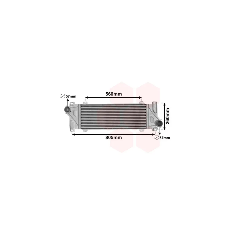 Intercooler, échangeur VAN WEZEL 30004448