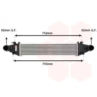 Intercooler, échangeur VAN WEZEL 30004556