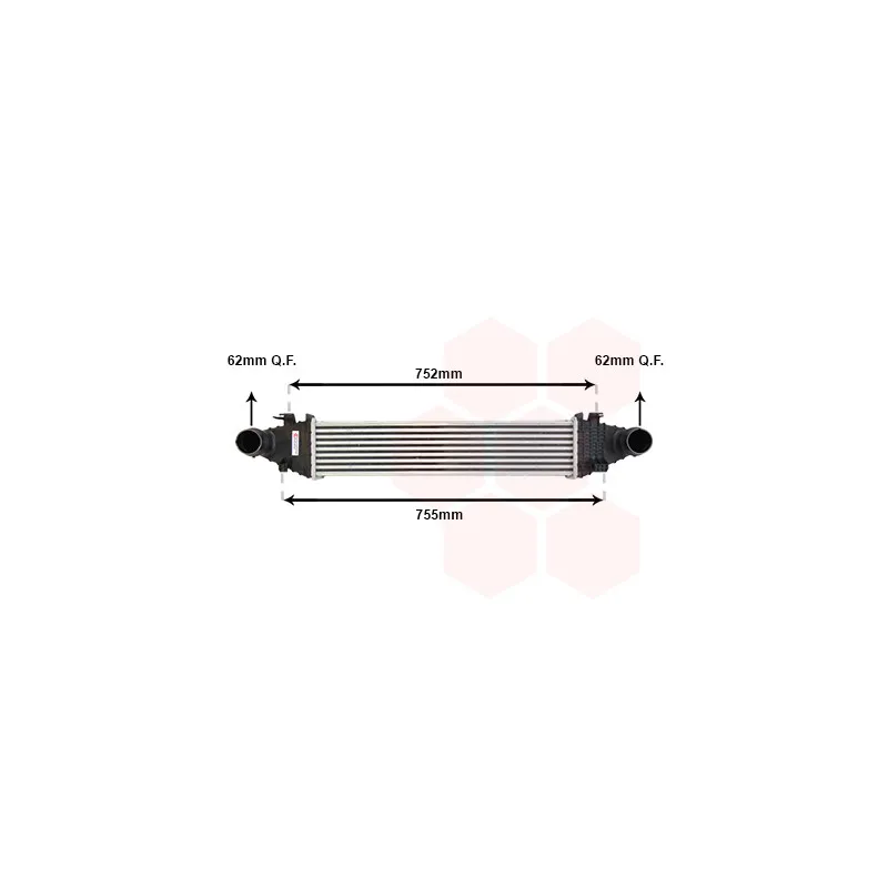 Intercooler, échangeur VAN WEZEL 30004556