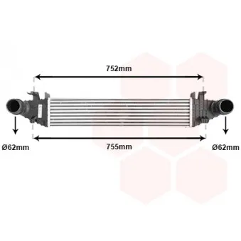 Intercooler, échangeur VAN WEZEL 30004557