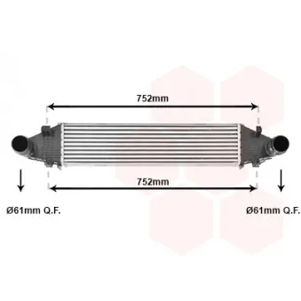 Intercooler, échangeur VAN WEZEL 30004596