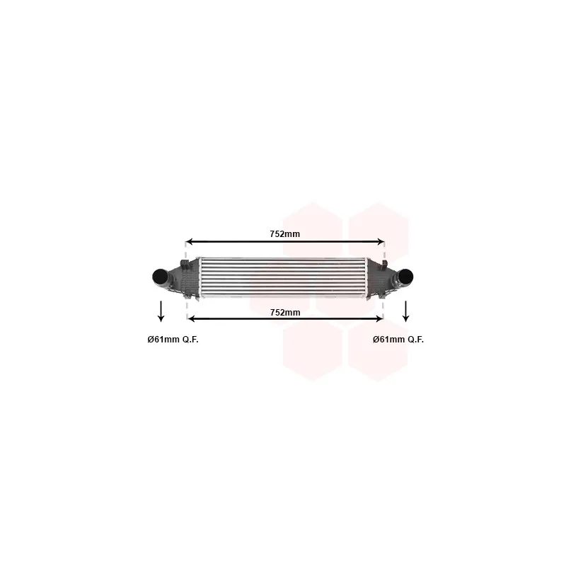 Intercooler, échangeur VAN WEZEL 30004596