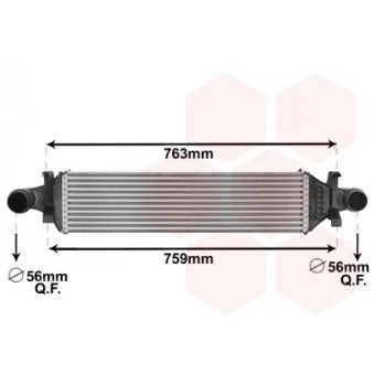 Intercooler, échangeur VAN WEZEL 30004659