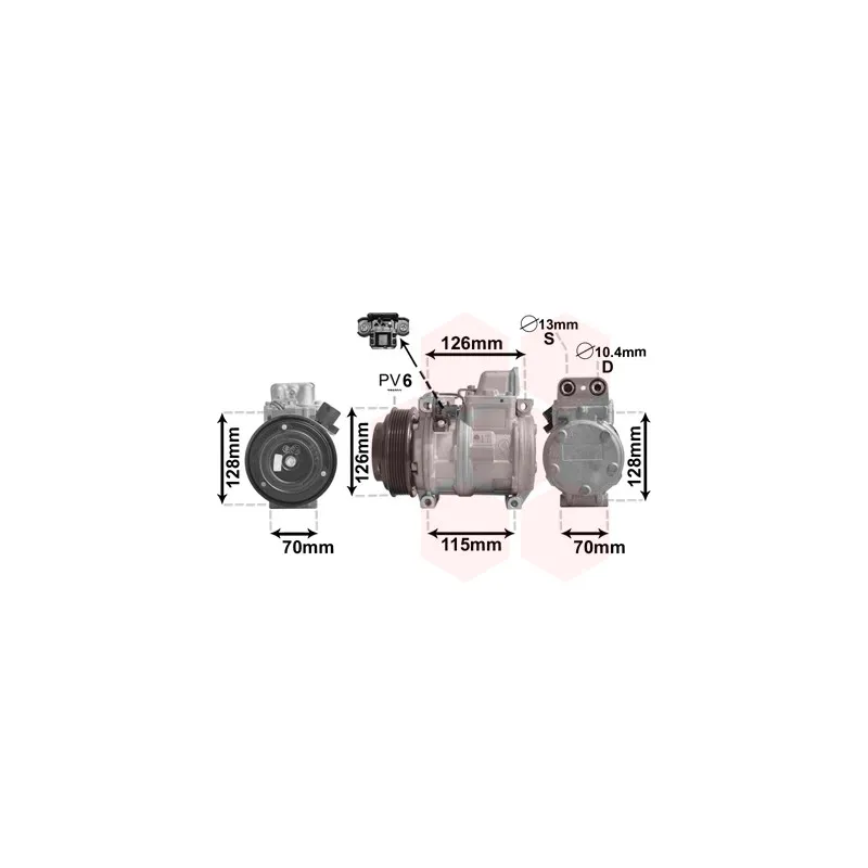 Compresseur, climatisation VAN WEZEL 3000K087