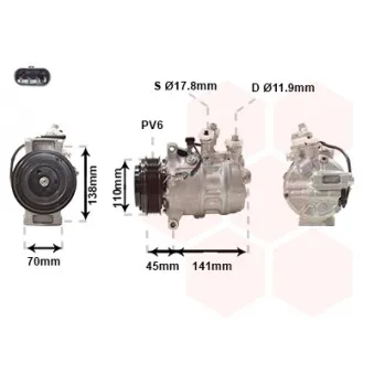 Compresseur, climatisation VAN WEZEL 3001K711