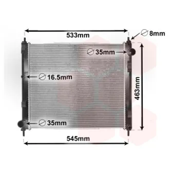 Radiateur, refroidissement du moteur VAN WEZEL 33002385