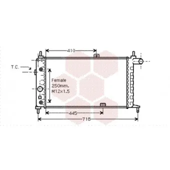 Radiateur, refroidissement du moteur VAN WEZEL 37002067