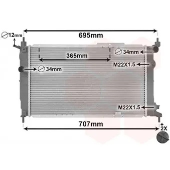 Radiateur, refroidissement du moteur VAN WEZEL 37002091