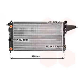 Radiateur, refroidissement du moteur VAN WEZEL 37002117