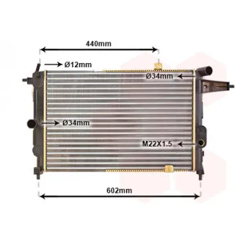 Radiateur, refroidissement du moteur VAN WEZEL 37002119