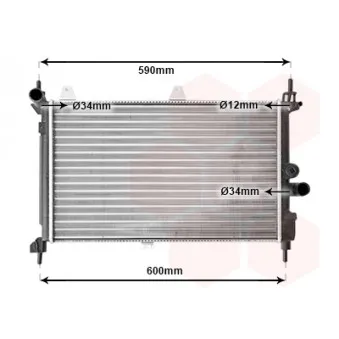 Radiateur, refroidissement du moteur VAN WEZEL 37002127