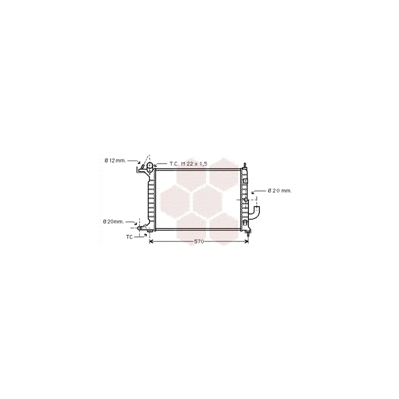 Radiateur, refroidissement du moteur VAN WEZEL 37002221