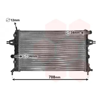 Radiateur, refroidissement du moteur VAN WEZEL 37002254