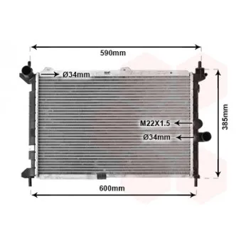 Radiateur, refroidissement du moteur VAN WEZEL 37002266