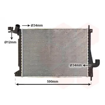 Radiateur, refroidissement du moteur VAN WEZEL 37002275