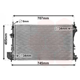 Radiateur, refroidissement du moteur VAN WEZEL 37002338