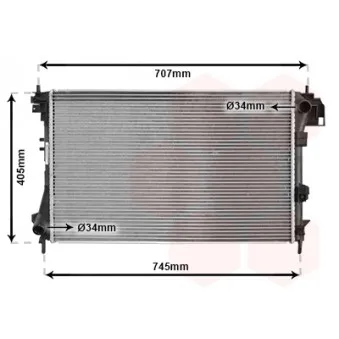 Radiateur, refroidissement du moteur VAN WEZEL 37002340