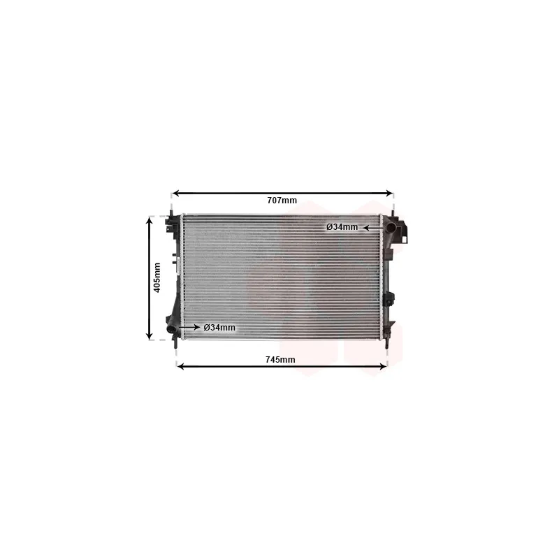 Radiateur, refroidissement du moteur VAN WEZEL 37002340