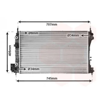 Radiateur, refroidissement du moteur VAN WEZEL 37002341