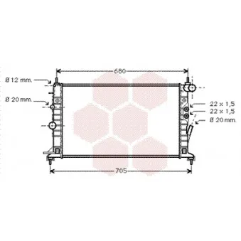 Radiateur, refroidissement du moteur VAN WEZEL 37002359