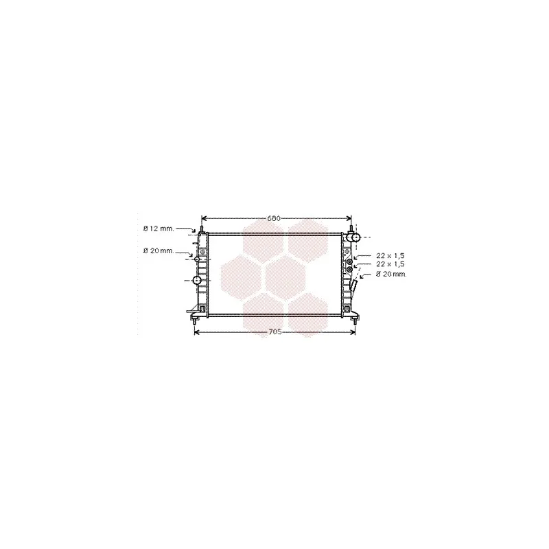 Radiateur, refroidissement du moteur VAN WEZEL 37002359