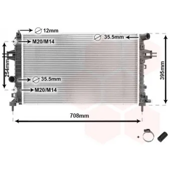 Radiateur, refroidissement du moteur VAN WEZEL 37002362