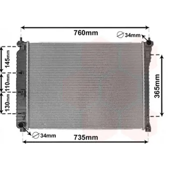 Radiateur, refroidissement du moteur VAN WEZEL 37002435