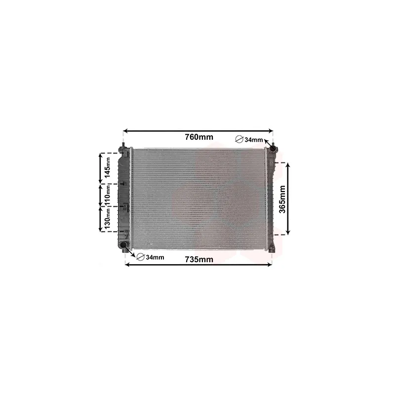 Radiateur, refroidissement du moteur VAN WEZEL 37002435