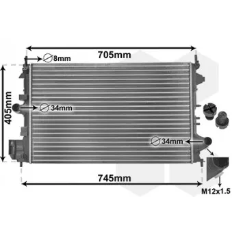 Radiateur, refroidissement du moteur VAN WEZEL 37002462