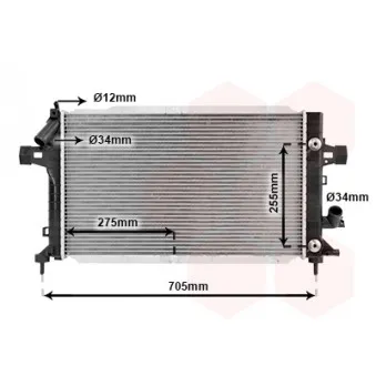 Radiateur, refroidissement du moteur VAN WEZEL 37002467