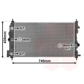 Radiateur, refroidissement du moteur VAN WEZEL 37002547