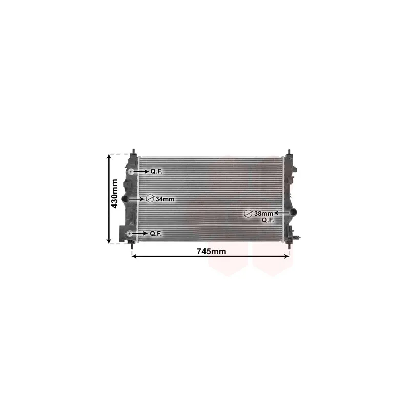 Radiateur, refroidissement du moteur VAN WEZEL 37002547