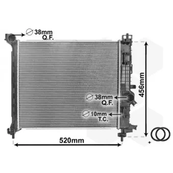 Radiateur, refroidissement du moteur VAN WEZEL 37002562