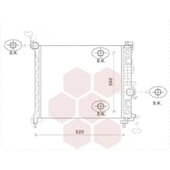 Radiateur, refroidissement du moteur VAN WEZEL 37002567