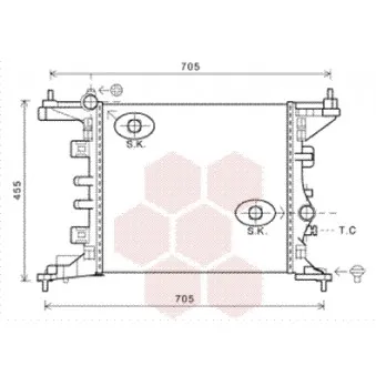 Radiateur, refroidissement du moteur VAN WEZEL 37002568