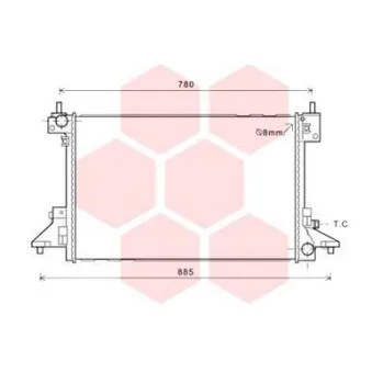 Radiateur, refroidissement du moteur VAN WEZEL 37002601