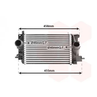 Intercooler, échangeur VAN WEZEL 37004575