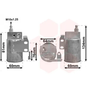 Filtre déshydratant, climatisation VAN WEZEL 3700D143