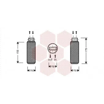 Filtre déshydratant, climatisation VAN WEZEL 3700D288