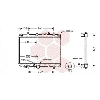 Radiateur, refroidissement du moteur VAN WEZEL 40002235