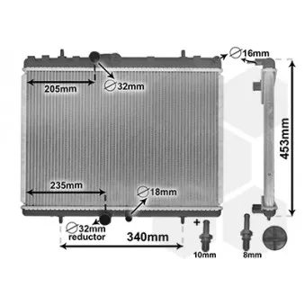 Radiateur, refroidissement du moteur VAN WEZEL 40002269