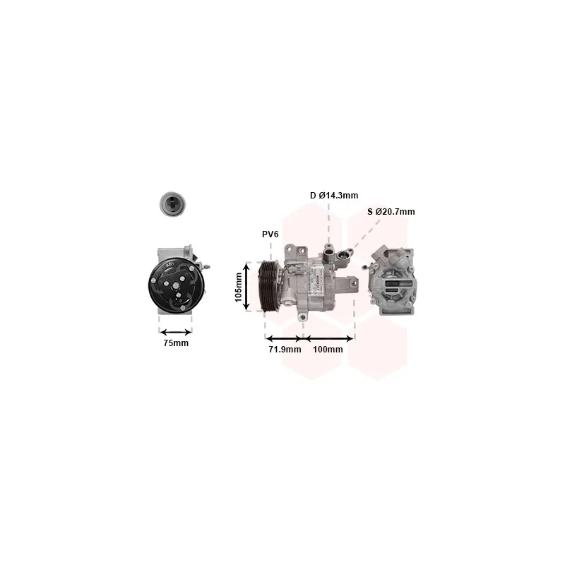 Compresseur, climatisation VAN WEZEL 4000K317