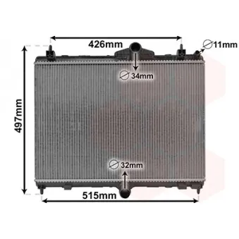 Radiateur, refroidissement du moteur VAN WEZEL 40012701