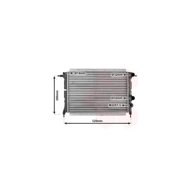 Radiateur, refroidissement du moteur VAN WEZEL 43002065