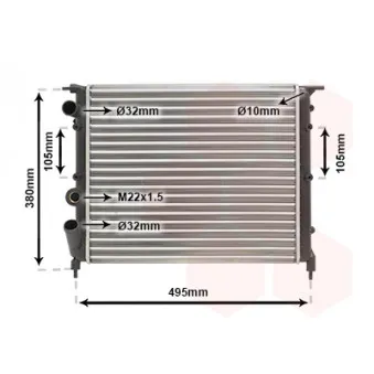 Radiateur, refroidissement du moteur VAN WEZEL 43002118