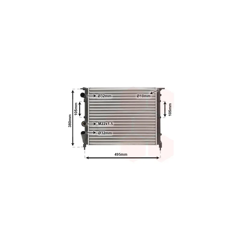 Radiateur, refroidissement du moteur VAN WEZEL 43002118