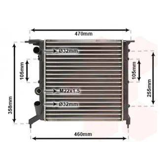 Radiateur, refroidissement du moteur VAN WEZEL 43002121