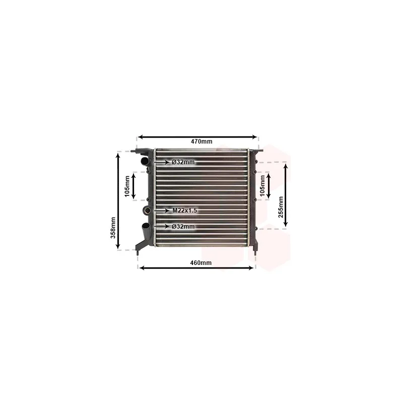 Radiateur, refroidissement du moteur VAN WEZEL 43002121