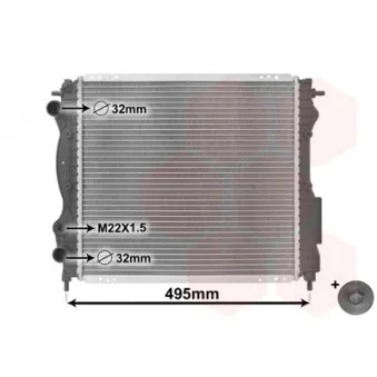 Radiateur, refroidissement du moteur VAN WEZEL 43002129